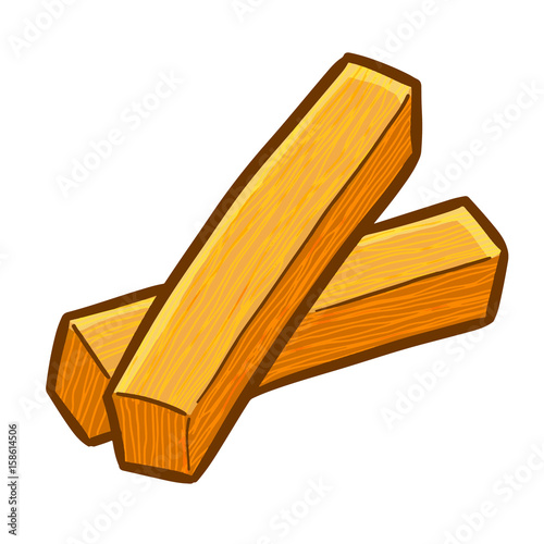 Funny wood beams in cartoon style - vector.