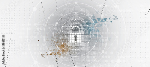 Cyber security and information or network protection. Future technology web services for business and internet project