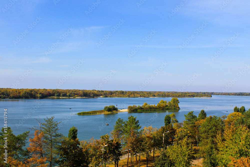 View on the river Dnieper on autumn