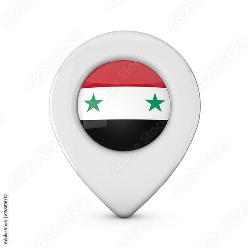 Free Download Syria flag location marker icon. 3D Rendering - GFXLoad