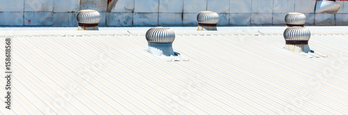 Принти на полотні Architectural detail of metal roofing on commercial construction