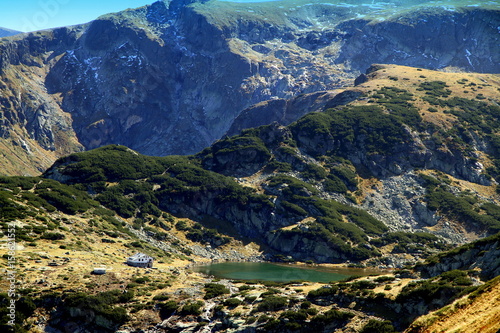 Majestic view of the Rila Mountains with the Kidney lake - Seven Rila Lakes hike, Bulgaria