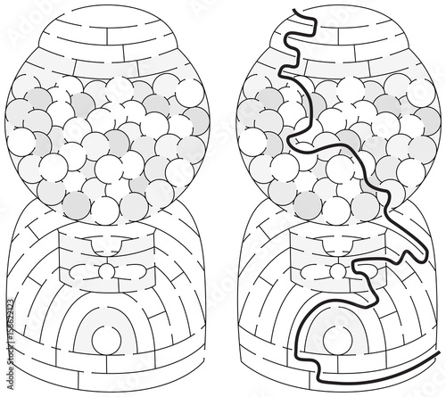Easy gumball machine maze