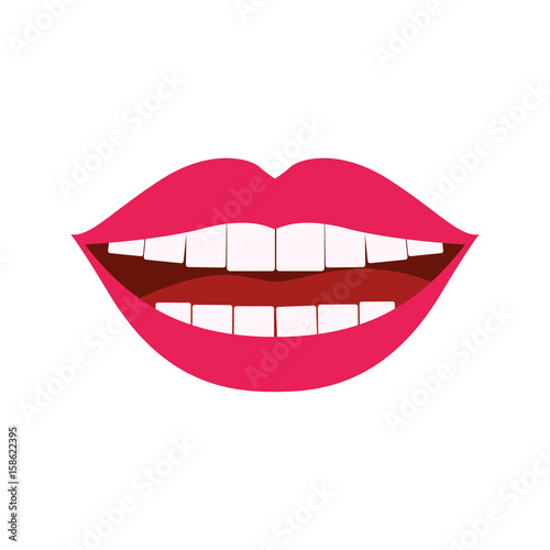 white background with smiling mouth vector illustration