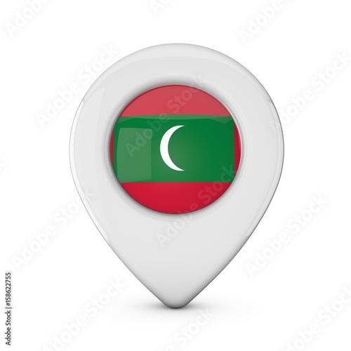 Free Download Maldives flag location marker icon. 3D Rendering - GFXLoad