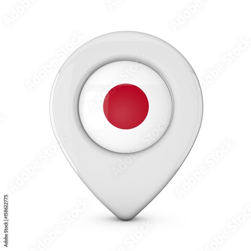 Free Download Japan flag location marker icon. 3D Rendering - GFXLoad