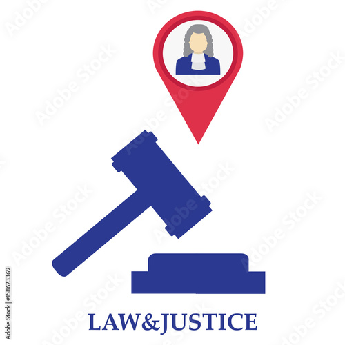 Law and justice concept vector illustration in flat style.