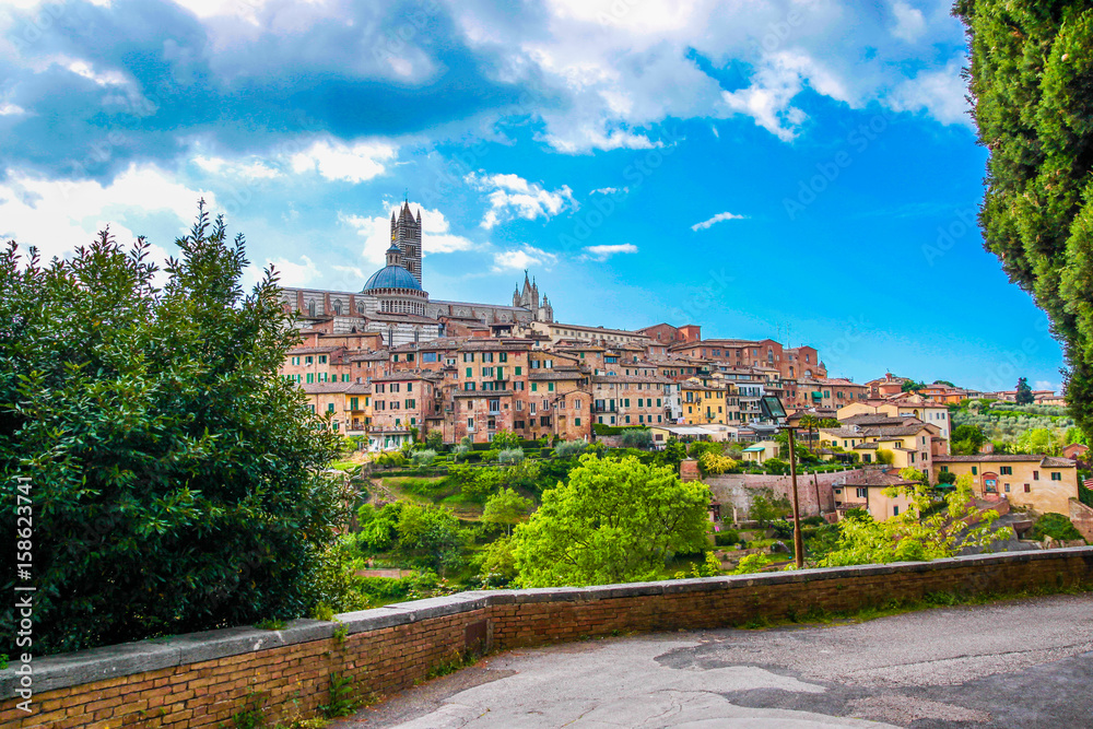 Scenery of Siena, a beautiful medieval town in Tuscany, Italy