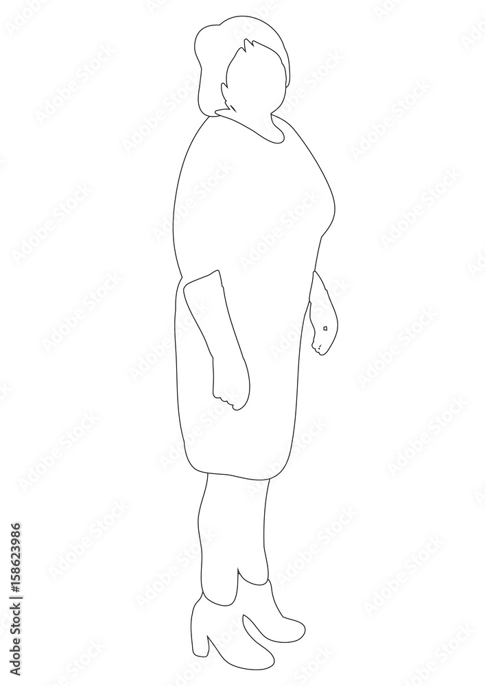 Vector, isolated contours woman, sketches, sketch