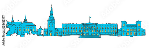 Oslo, Norway, Colored Panorama