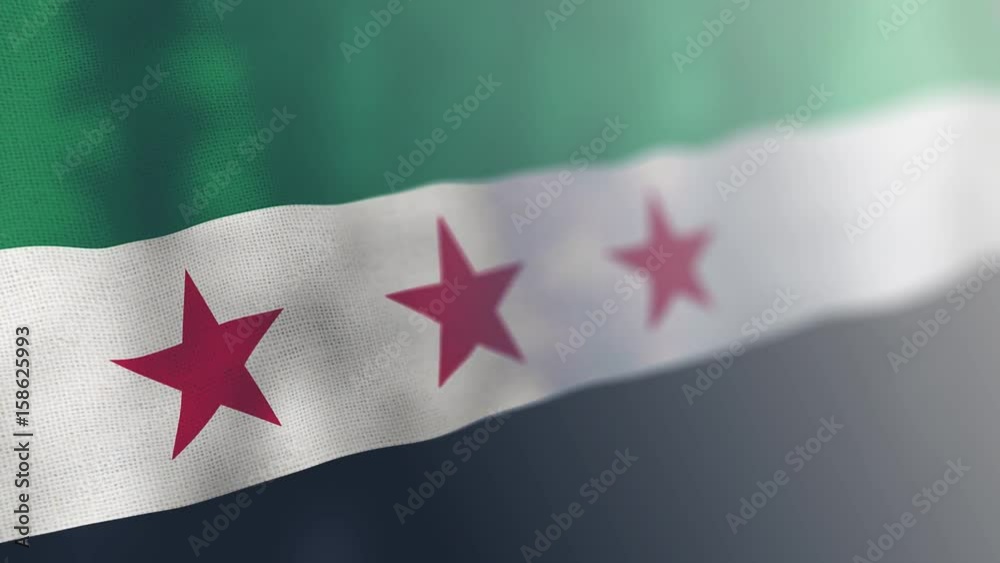 free Syria flag waving animated