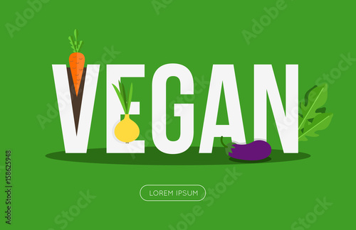 vegan banner with vegetables