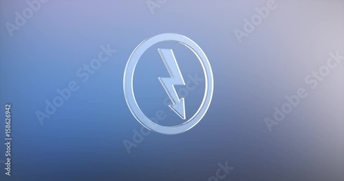 Animated Lightning Shock Glass 3d Icon Loop Modules for edit with alpha matte
