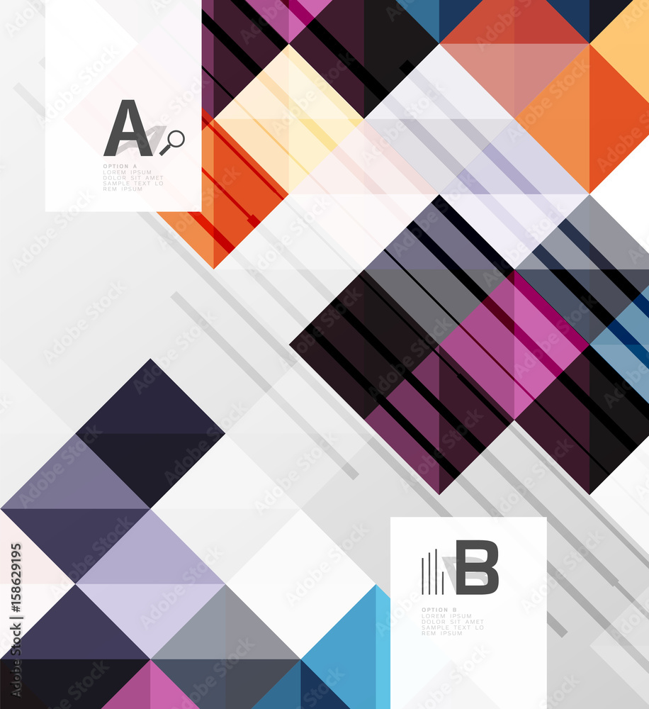 Fototapeta premium Modern geometrical abstract background, squares