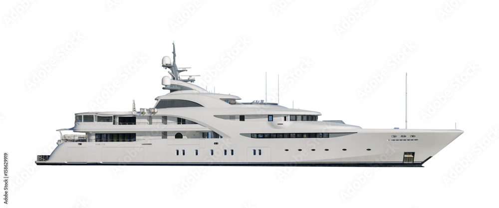Super yacht isolated on white