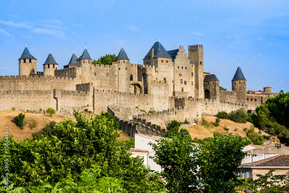 Beautiful view of old town of Carcassone. France