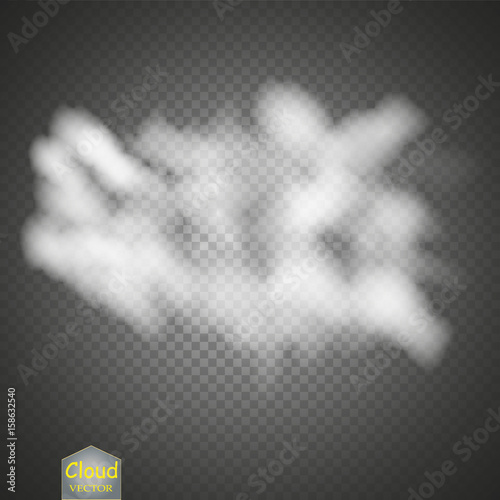 Fog or smoke isolated transparent special effect. White vector cloudiness, mist or smog background. Vector illustration