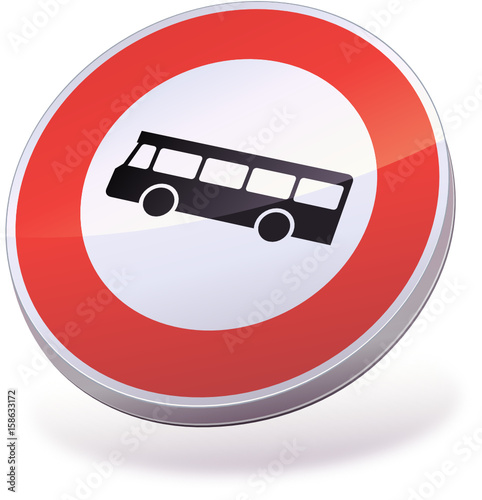 Panneau Accès interdit véhicules de transport en commun (3D)