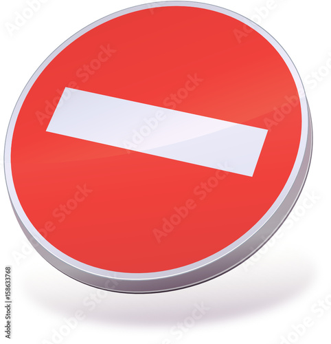 Panneau sens interdit à tout véhicule (3D)