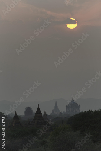 Sunset in Bagan, Mandalay, Myanmar photo