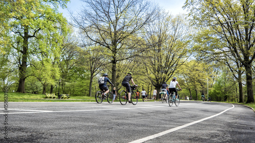 Bikers in the park