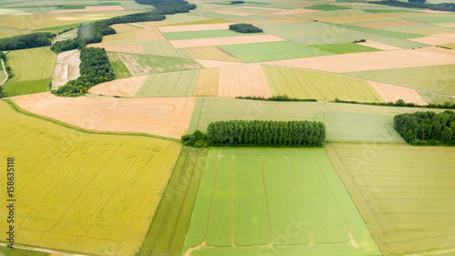 фотографія Aerial photograph area on agriculture and village