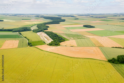 Aerial photograph area on agriculture and village