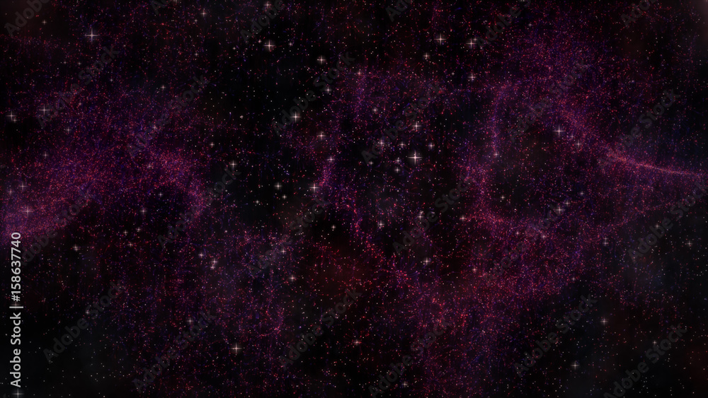 Naklejka premium Flying through nebula somewhere deep in space