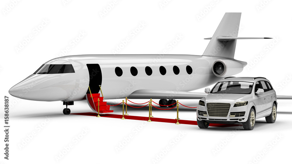 Rich man vehicles painted in white / 3D render image representing a rich man transportation vehicles painted in white isolated on white background Rich man vehicles painted in white / 3D render image representing a rich man transportation vehicles painted in white isolated on white background