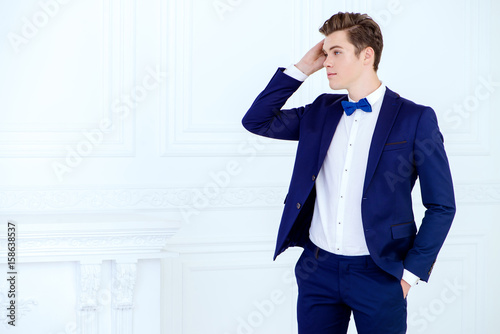 elegant imposing groom