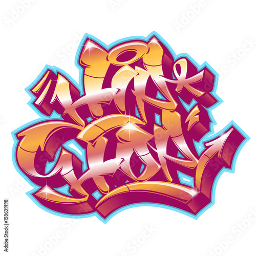 Hip-Hop in graffiti funky style.