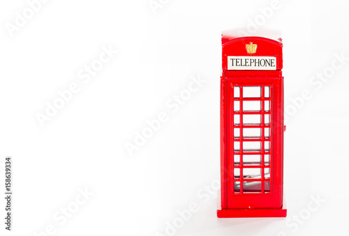 British red phone booth (isolated on white and clipping path)