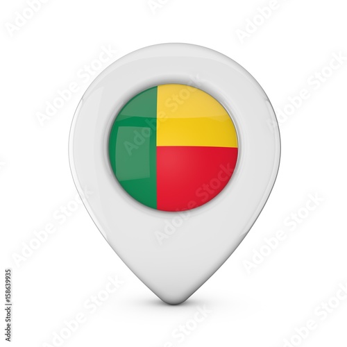 Free Download Benin flag location marker icon. 3D Rendering - GFXLoad