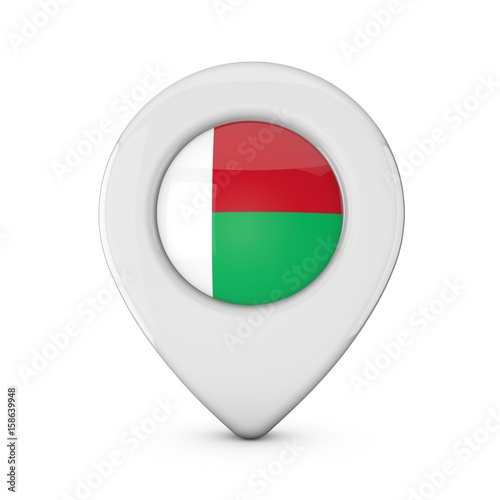 Free Download Madagascar flag location marker icon. 3D Rendering - GFXLoad