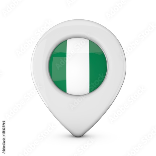 Free Download Nigeria flag location marker icon. 3D Rendering - GFXLoad