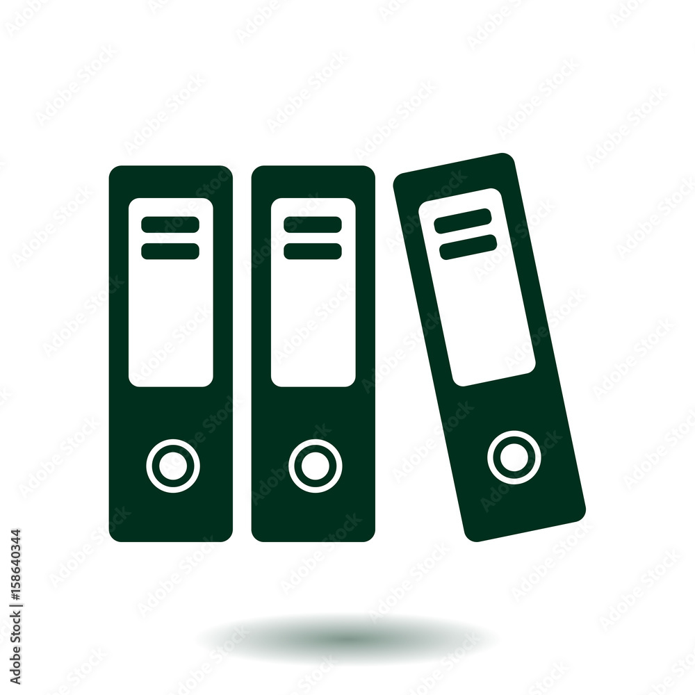 Office folders with papers and documents. Archives folder icon. Office folders with papers and documents. Archives folder icon.