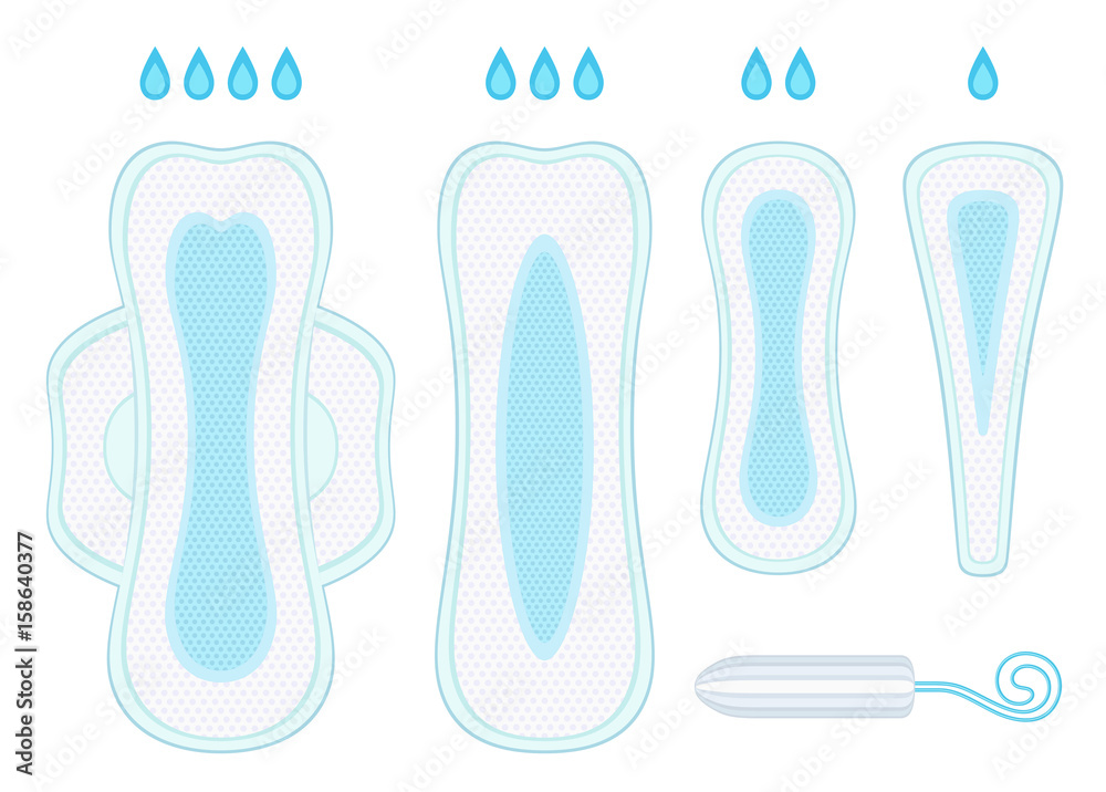 Female hygiene products on a white background Female hygiene products on a white background