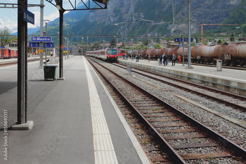Railway station. Saint-Maurice, Switzerland