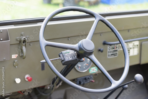 View into a cockpit of a military jeep © Toonix
