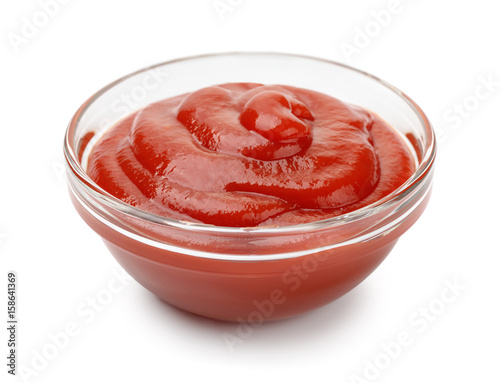 Photography Glass bowl of ketchup
