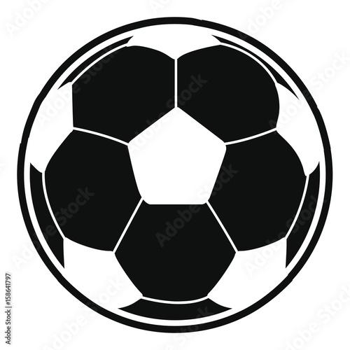 Isolated soccer ball silhouette