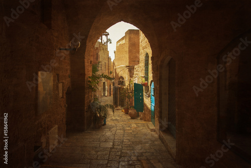 Narrow street in Old Jaffa, Israel © jukovskyy