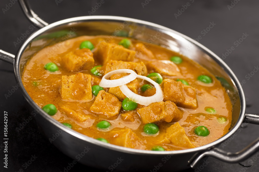 Mutter Paneer, Indian Paneer Cheese and Peas in Spicy Sauce Mutter Paneer, Indian Paneer Cheese and Peas in Spicy Sauce