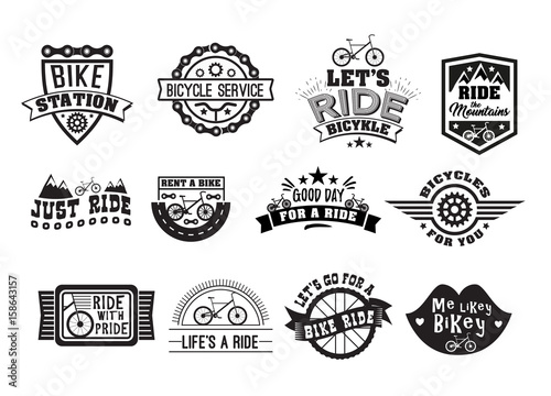 Bike badge vintage style set