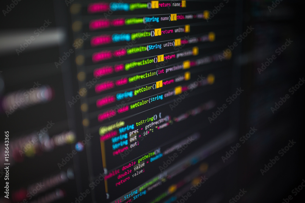 Lines of code on computer screen Lines of code on computer screen