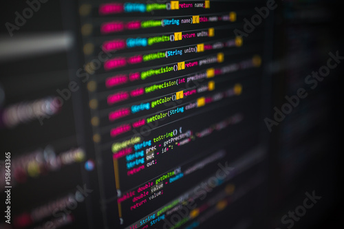 Lines of code on computer screen