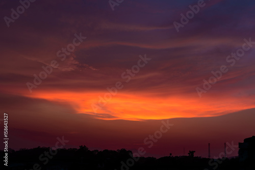Beautiful dramatic sunset sky,natural beauty twilight sky for background.