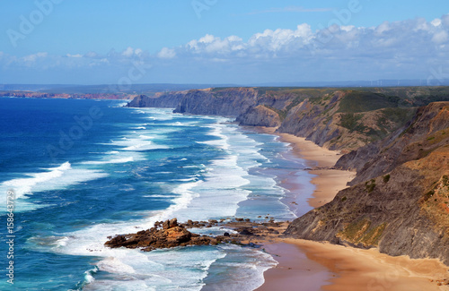 Beautiful waves at West Coast of Algarve between Praia do Amado and Cabo de Sao Vincente (Costa Vicentina) photo