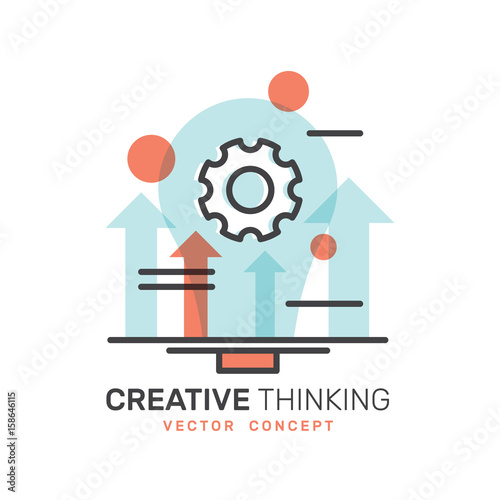 Vector Icon Style Illustration of Development, Idea Generation, Creative Thinking, Smart Solution, Think Outside The Box, Isolated Background for Web and Mobile