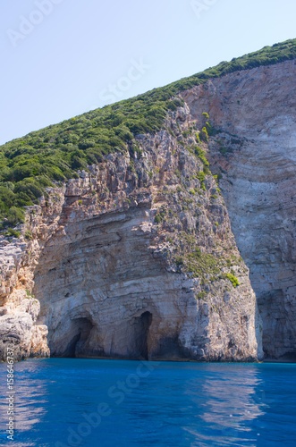 Caves on the cliffs of Zakynthos, Greece